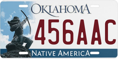 OK license plate 456AAC