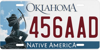 OK license plate 456AAD