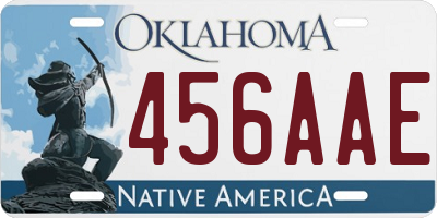 OK license plate 456AAE