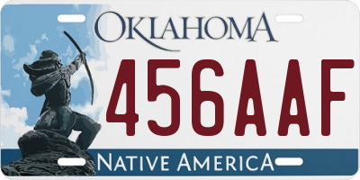 OK license plate 456AAF