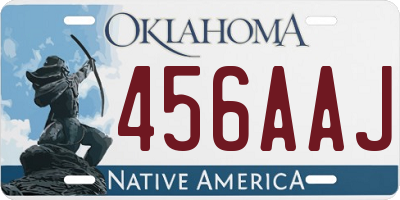 OK license plate 456AAJ