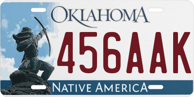 OK license plate 456AAK