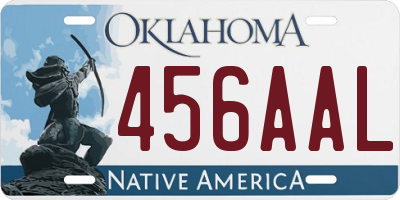 OK license plate 456AAL