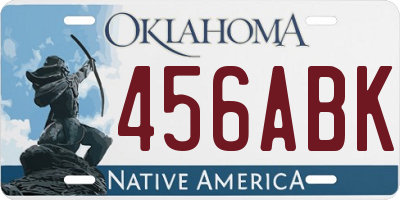 OK license plate 456ABK
