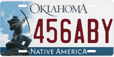 OK license plate 456ABY