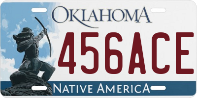 OK license plate 456ACE