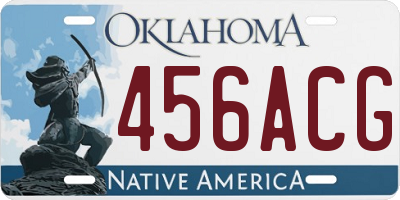 OK license plate 456ACG