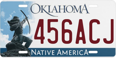 OK license plate 456ACJ