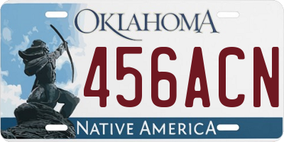 OK license plate 456ACN