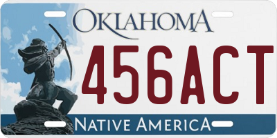 OK license plate 456ACT