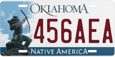 OK license plate 456AEA