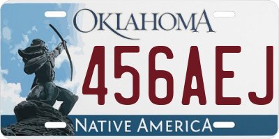 OK license plate 456AEJ