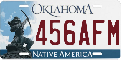 OK license plate 456AFM