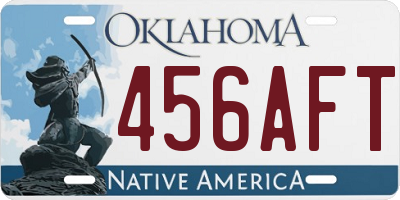 OK license plate 456AFT