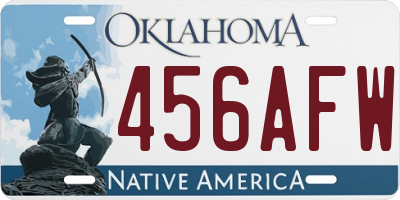 OK license plate 456AFW