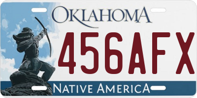 OK license plate 456AFX