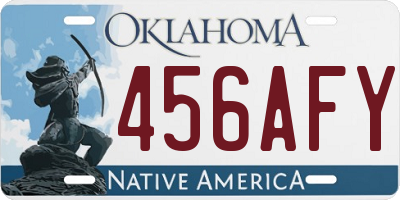 OK license plate 456AFY