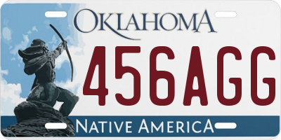 OK license plate 456AGG