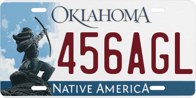 OK license plate 456AGL