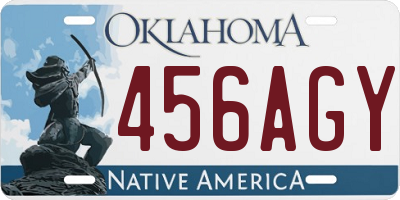 OK license plate 456AGY