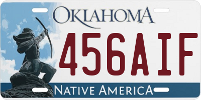OK license plate 456AIF