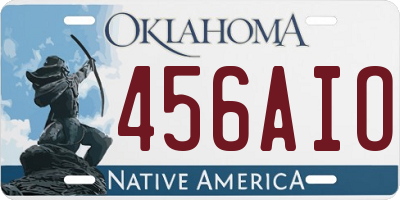 OK license plate 456AIO