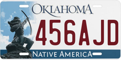 OK license plate 456AJD