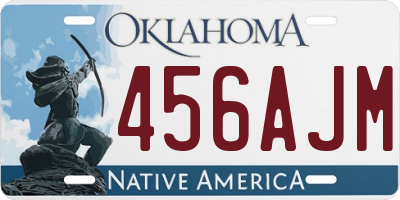 OK license plate 456AJM