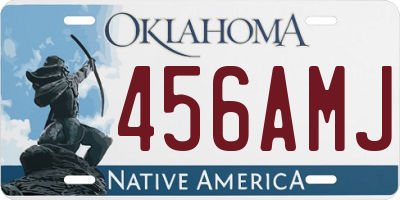 OK license plate 456AMJ