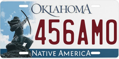 OK license plate 456AMO