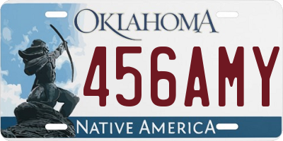 OK license plate 456AMY
