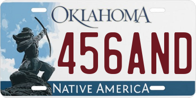 OK license plate 456AND