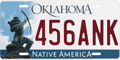 OK license plate 456ANK