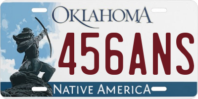 OK license plate 456ANS