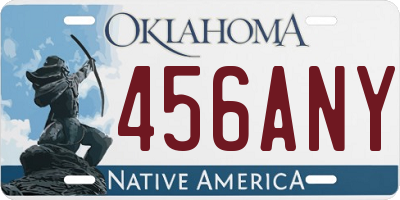 OK license plate 456ANY