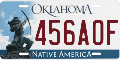 OK license plate 456AOF