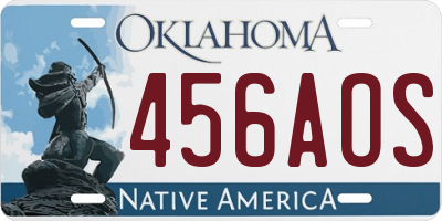 OK license plate 456AOS