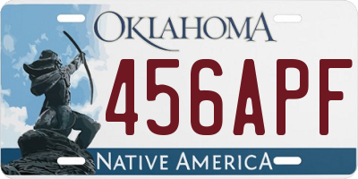 OK license plate 456APF