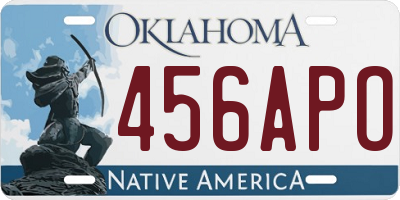 OK license plate 456APO