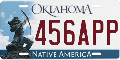 OK license plate 456APP