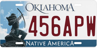 OK license plate 456APW