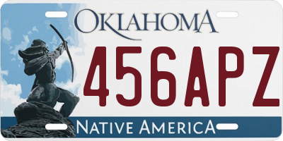OK license plate 456APZ