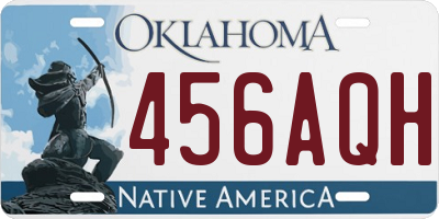 OK license plate 456AQH
