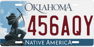 OK license plate 456AQY