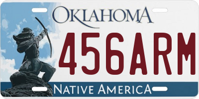 OK license plate 456ARM