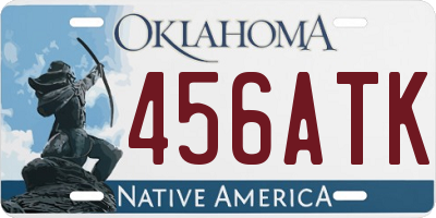 OK license plate 456ATK