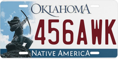 OK license plate 456AWK