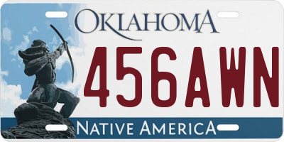 OK license plate 456AWN