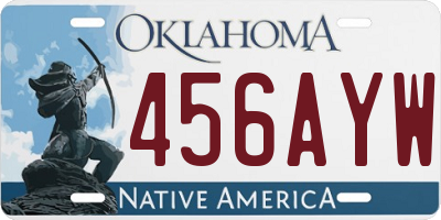 OK license plate 456AYW