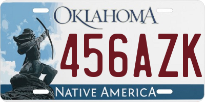 OK license plate 456AZK
